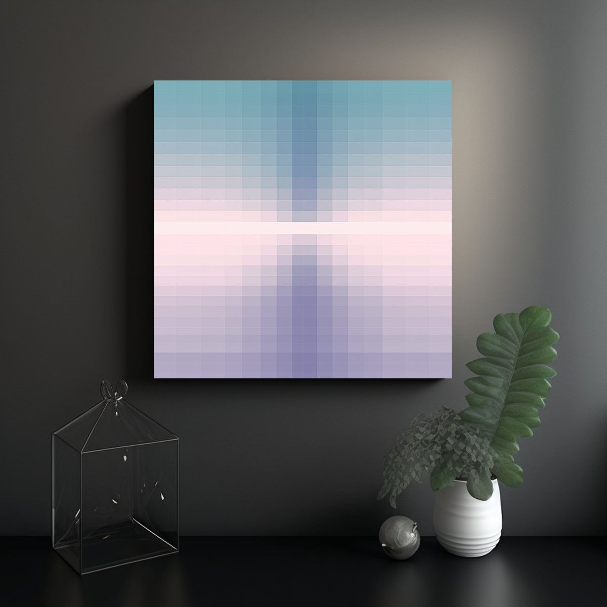 GENERICO - Cuadro Inspirador Contraste Arte Pixel 90x90 Cm