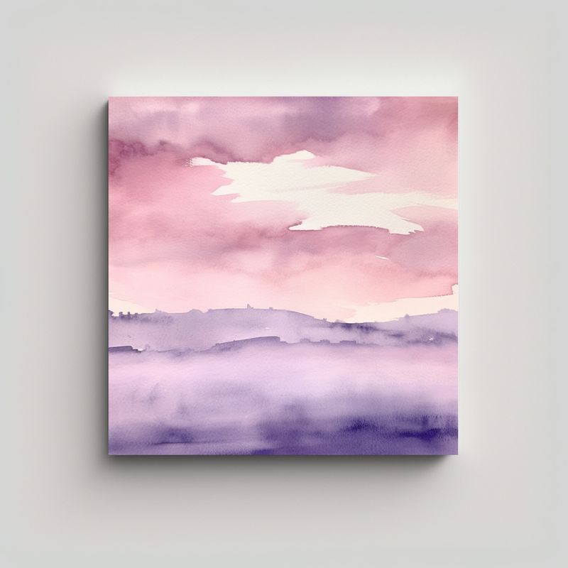 GENERICO - Pintura Lienzo Moderna De Acuarela Minimalista En 90x90 Cm