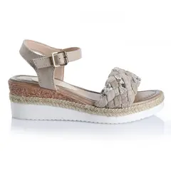 VIA UNO - Sandalia Mujer Beige 22542610
