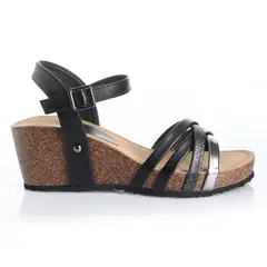VIA UNO - Sandalia Mujer Negro 22542611