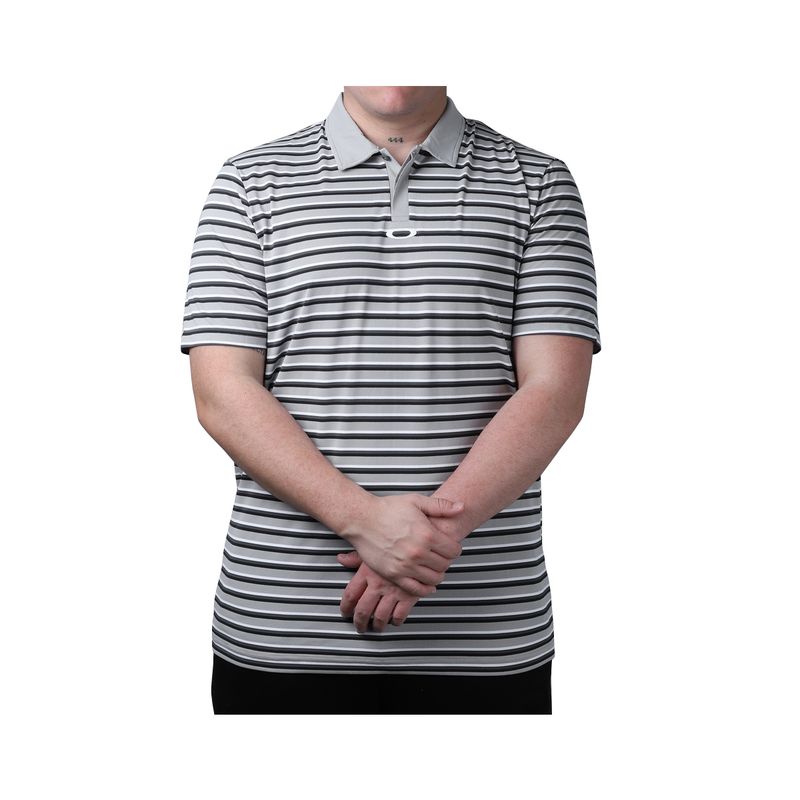 OAKLEY - Polera Oakley Striped Piquet Fog Hombre Grey