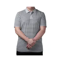 OAKLEY - Polera Striped Piquet Fog Hombre Grey
