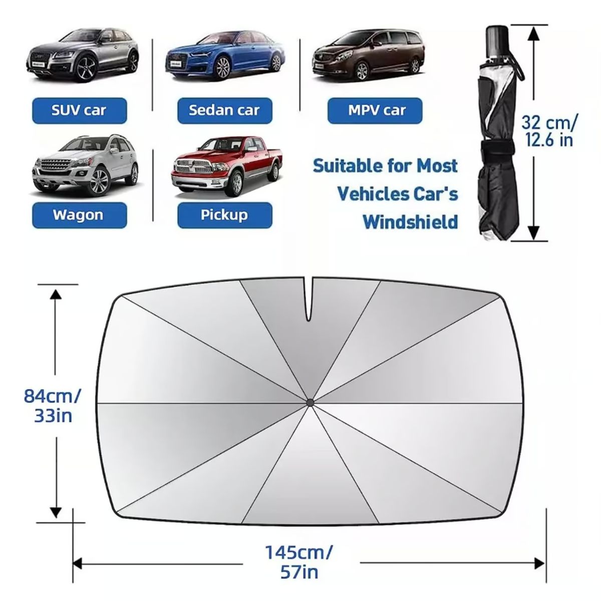 GENERICO - Sombrilla Cubre Sol para Parabrisa Auto Tapa Sol Auto