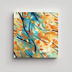 GENERICO - Pintura De Ramas Y Hojas Al Viento De Alta 70x70 Cm
