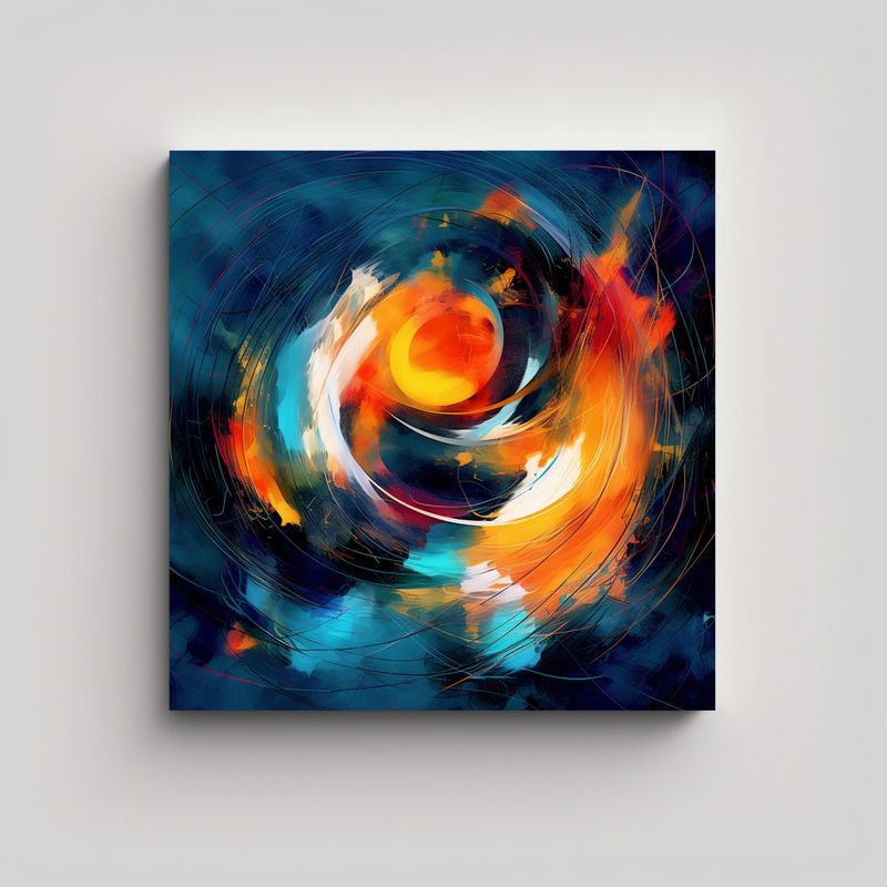 GENERICO - Lienzo Acuarela Interiores Arte Abstracto Digital 80x80 Cm