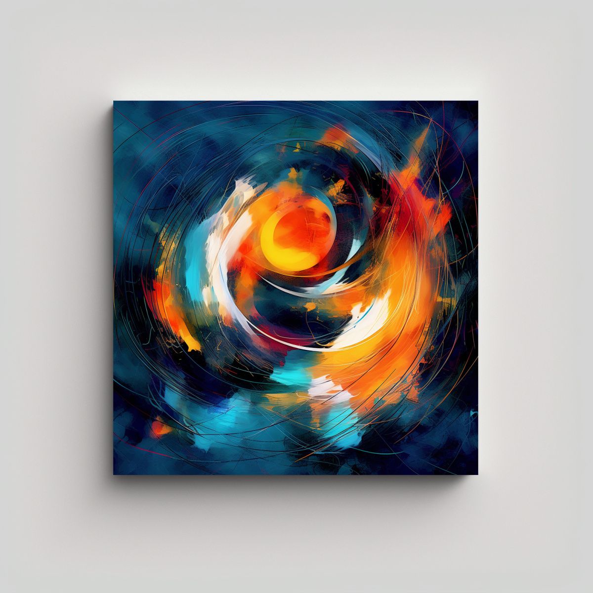 GENERICO - Lienzo Acuarela Interiores Arte Abstracto Digital 50x50 Cm