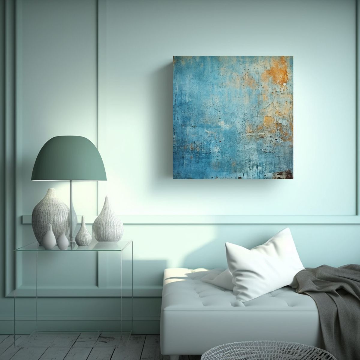 GENERICO - Fondo Abstracto Azul Gastado Limpio En Primer 70x70 Cm