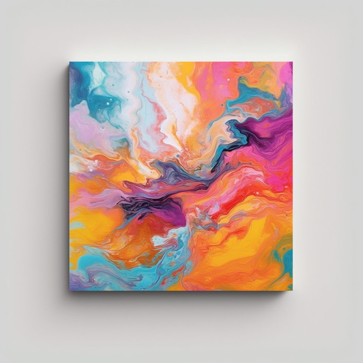 GENERICO - Pintura Abstracta De Lienzo En Vibrante Espectro 80x80 Cm