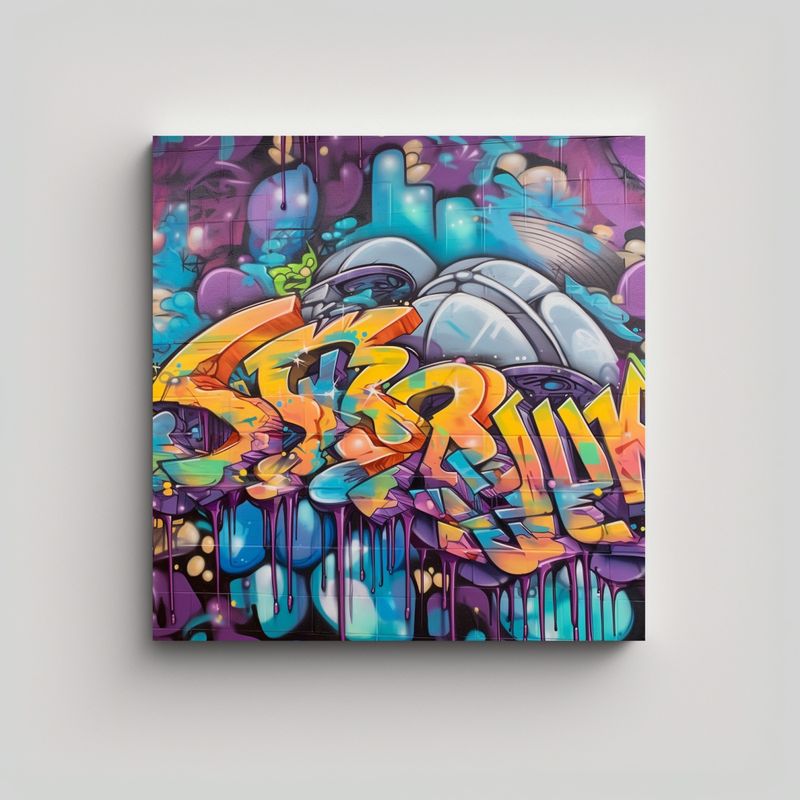 GENERICO - Lienzo Espectacular Colorido Con Palabras Airfros 50x50 Cm