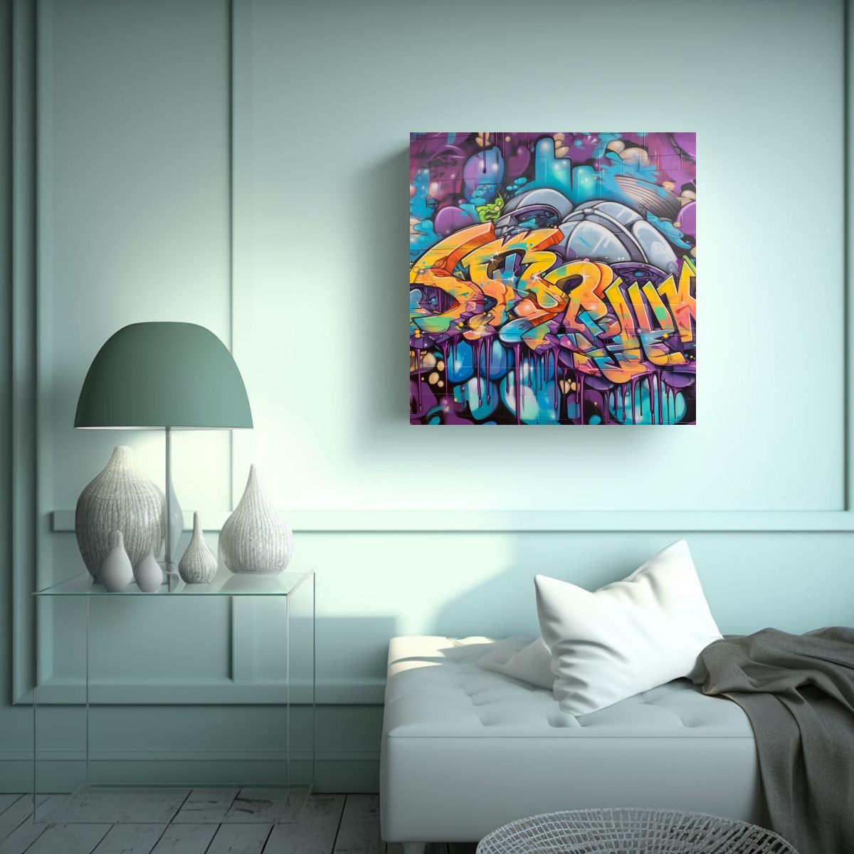 GENERICO - Lienzo Espectacular Colorido Con Palabras Airfros 80x80 Cm