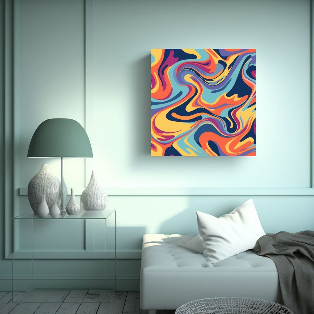 GENERICO - Arte De Pared Decorativo Con Patrón Retro 70x70 Cm