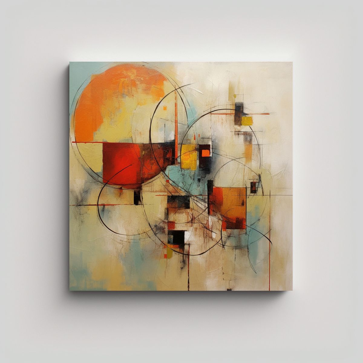 GENERICO - Cuadro Abstracto Con Innovador Movimiento En La 70x70 Cm