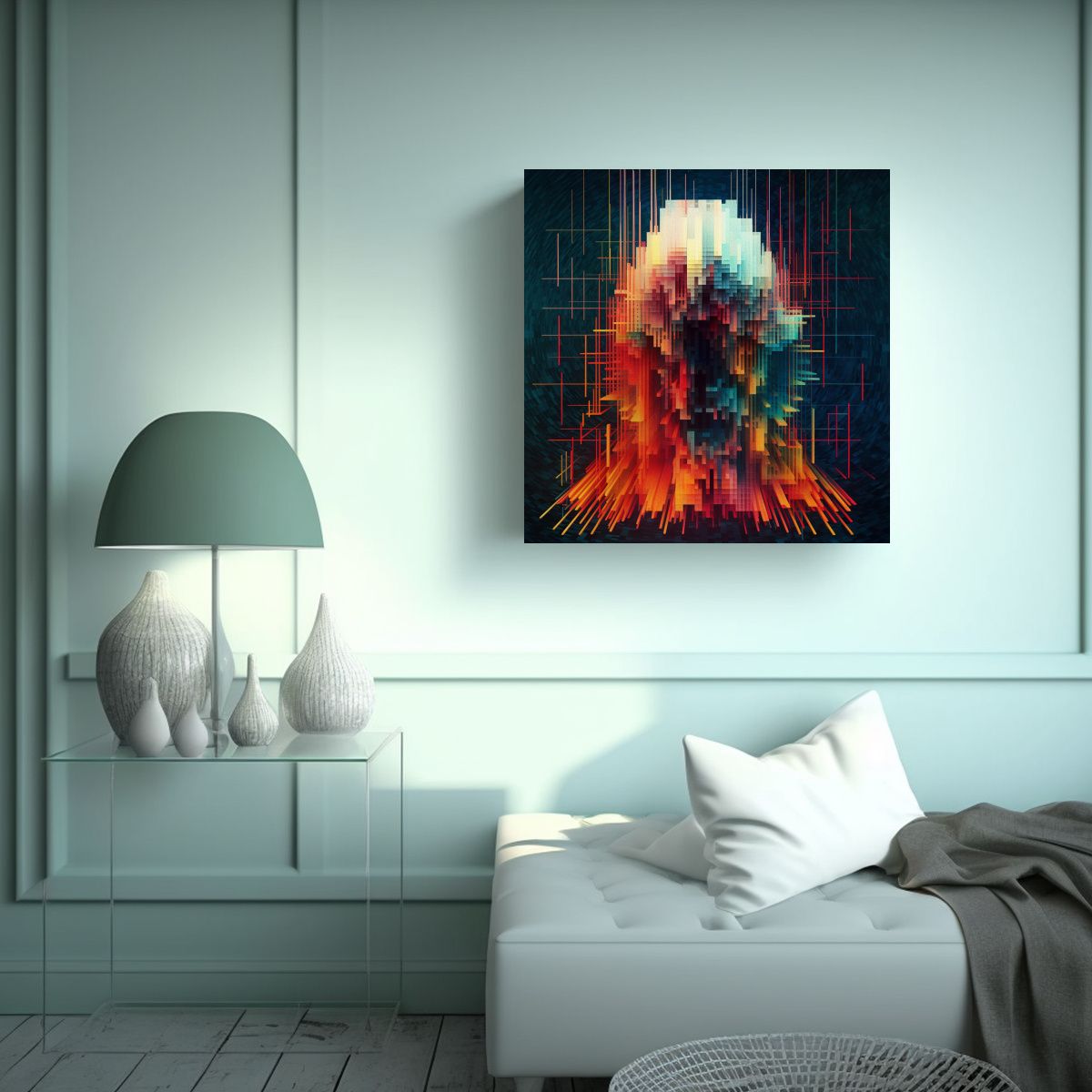 GENERICO - Cuadro Vanguardia Conceptual Arte Algoritmo 70x70 Cm