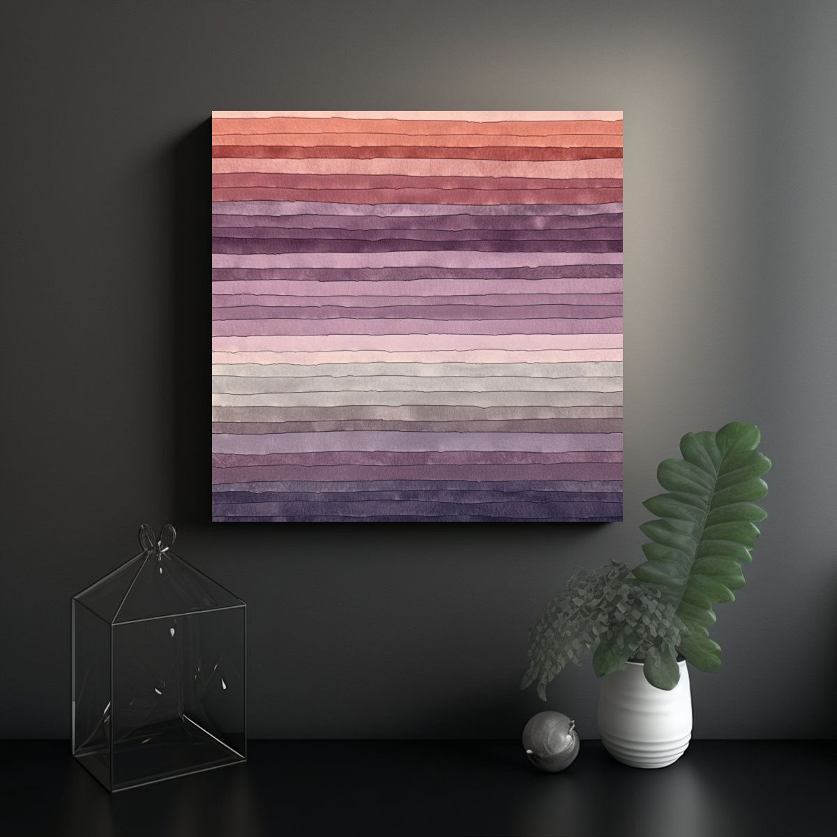 GENERICO - Obra Arte Moderna Minimalista: Composición 70x70 Cm