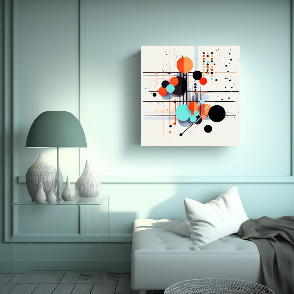 GENERICO - Pintura Decorativa Con Diseño Geométrico 80x80 Cm