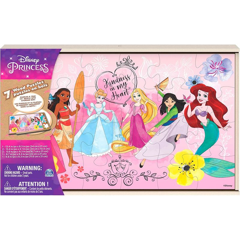 DISNEY - Set 7 Puzzles De Madera Princesas Disney