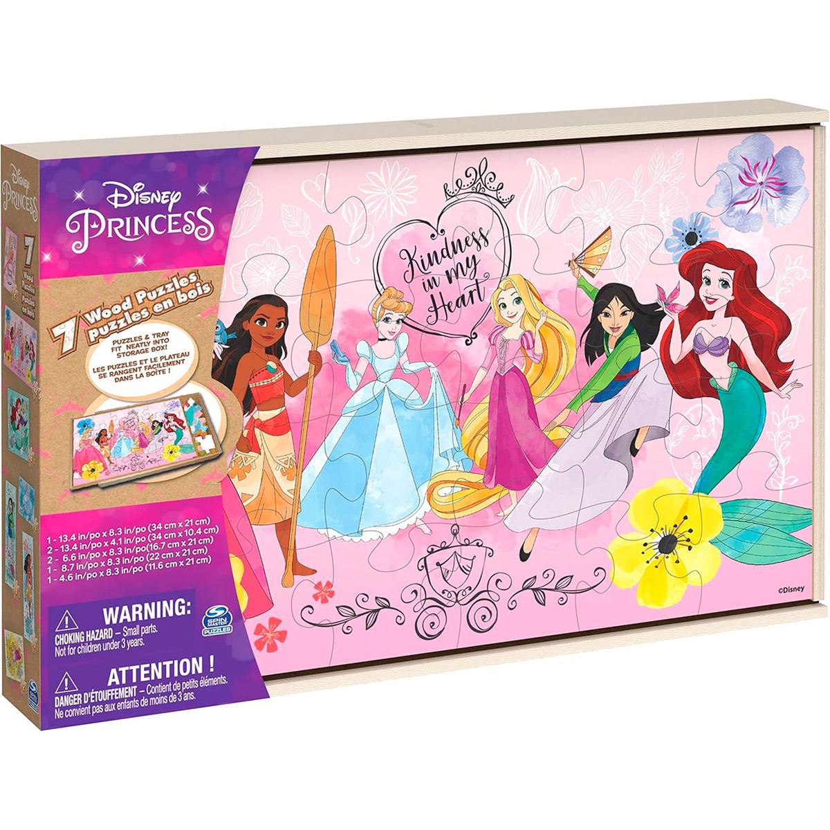 DISNEY - Set 7 Puzzles De Madera Princesas Disney