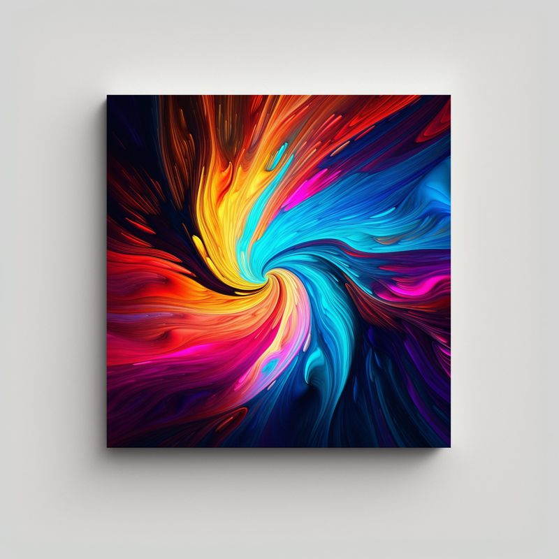 GENERICO - Cuadro De Arte Abstracto Colorido Y Vibrante Para 80x80 Cm