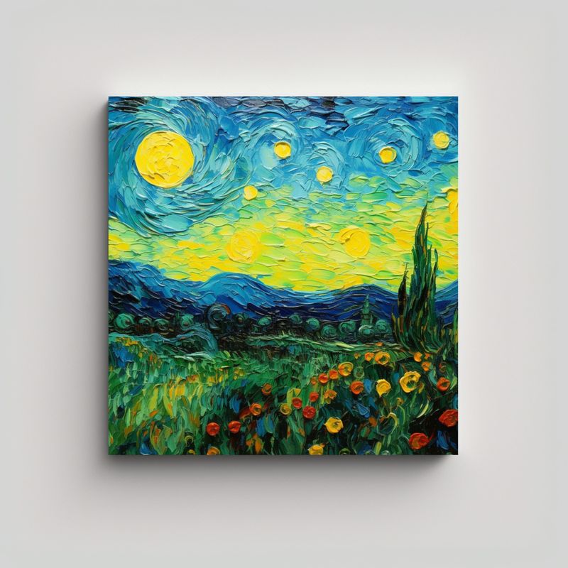 GENERICO - Pintura Decorativa Juvenil De Lienzo Vincent Van 90x90 Cm
