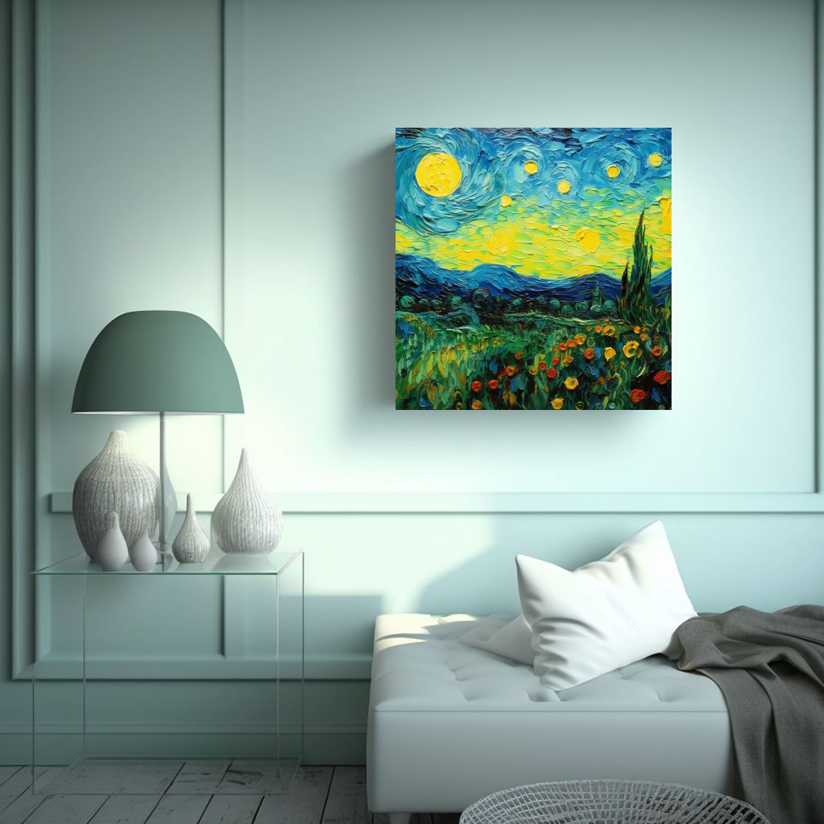 GENERICO - Pintura Decorativa Juvenil De Lienzo Vincent Van 70x70 Cm