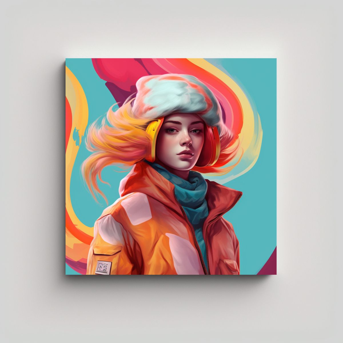 GENERICO - Lienzo De Tela Tonos Mural En Chaqueta De 90x90 Cm