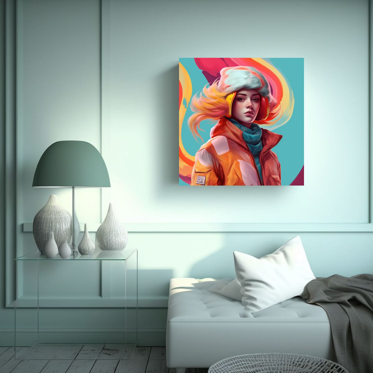 GENERICO - Lienzo De Tela Tonos Mural En Chaqueta De 90x90 Cm