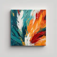 GENERICO - Cuadro Vintage Abstracto Plumas Naturaleza Viva 50x50 Cm