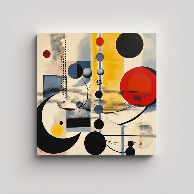 GENERICO - Pintura Decorativa Composición Forma Brillante 90x90 Cm