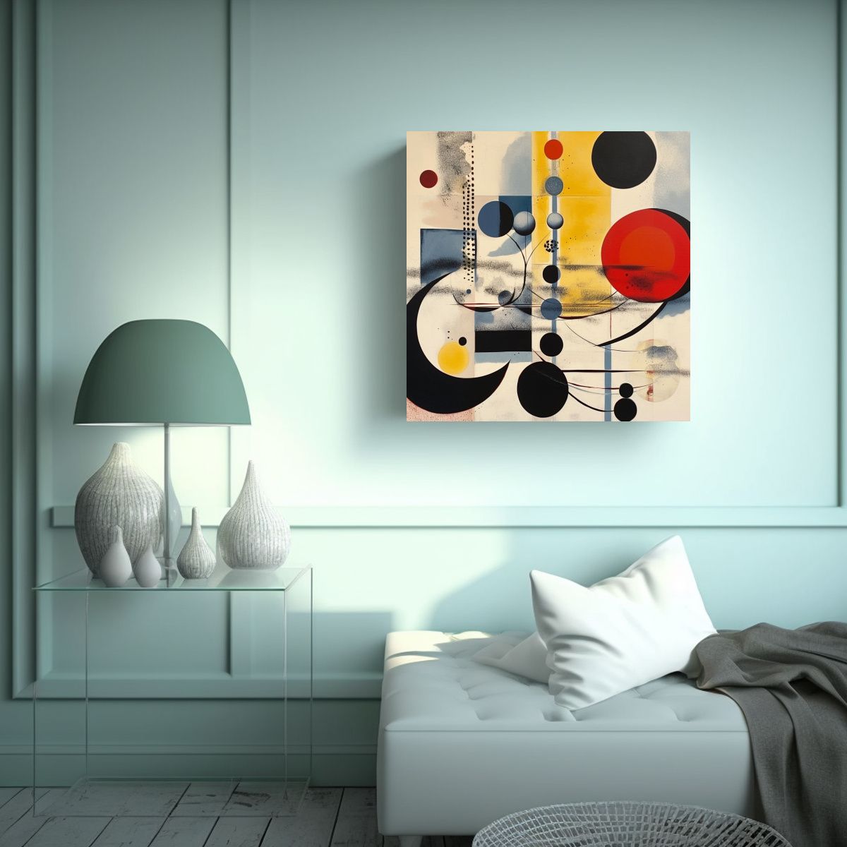 GENERICO - Pintura Decorativa Composición Forma Brillante 50x50 Cm