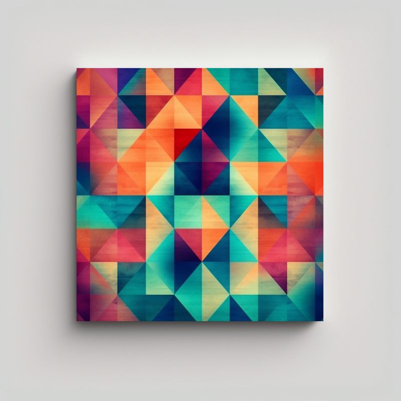 GENERICO - Cuadro Geométrico De Alta Calidad, Diseño 80x80 Cm