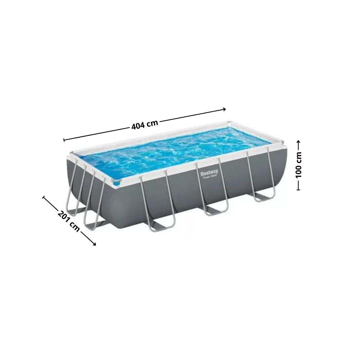 BESTWAY - Piscina estructural rectangular+Escalera+Bomba Bestway