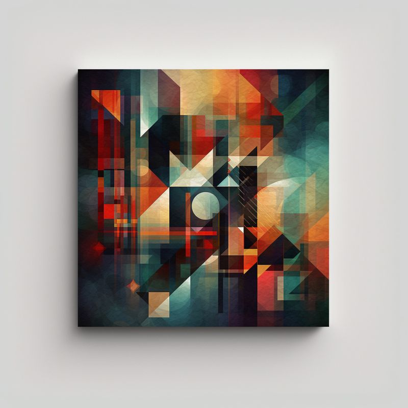 GENERICO - Cuadros De Decoración Abstracta Geométrica Con 80x80 Cm