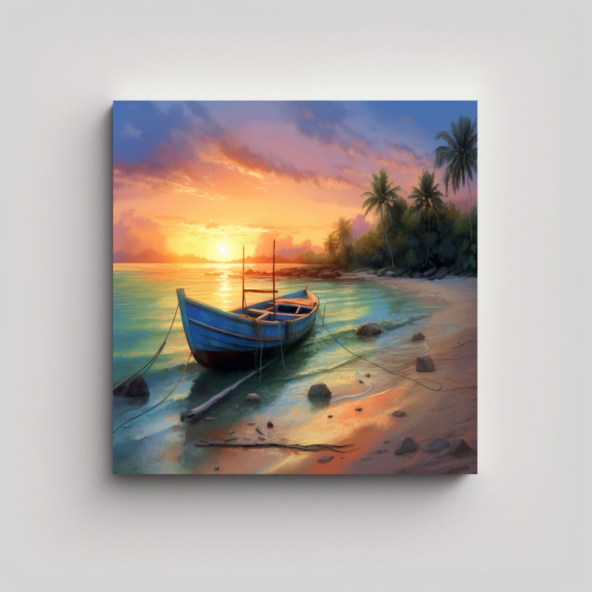 GENERICO - Pintura De Pared Cuadrada Luminosa Paisaje 80x80 Cm