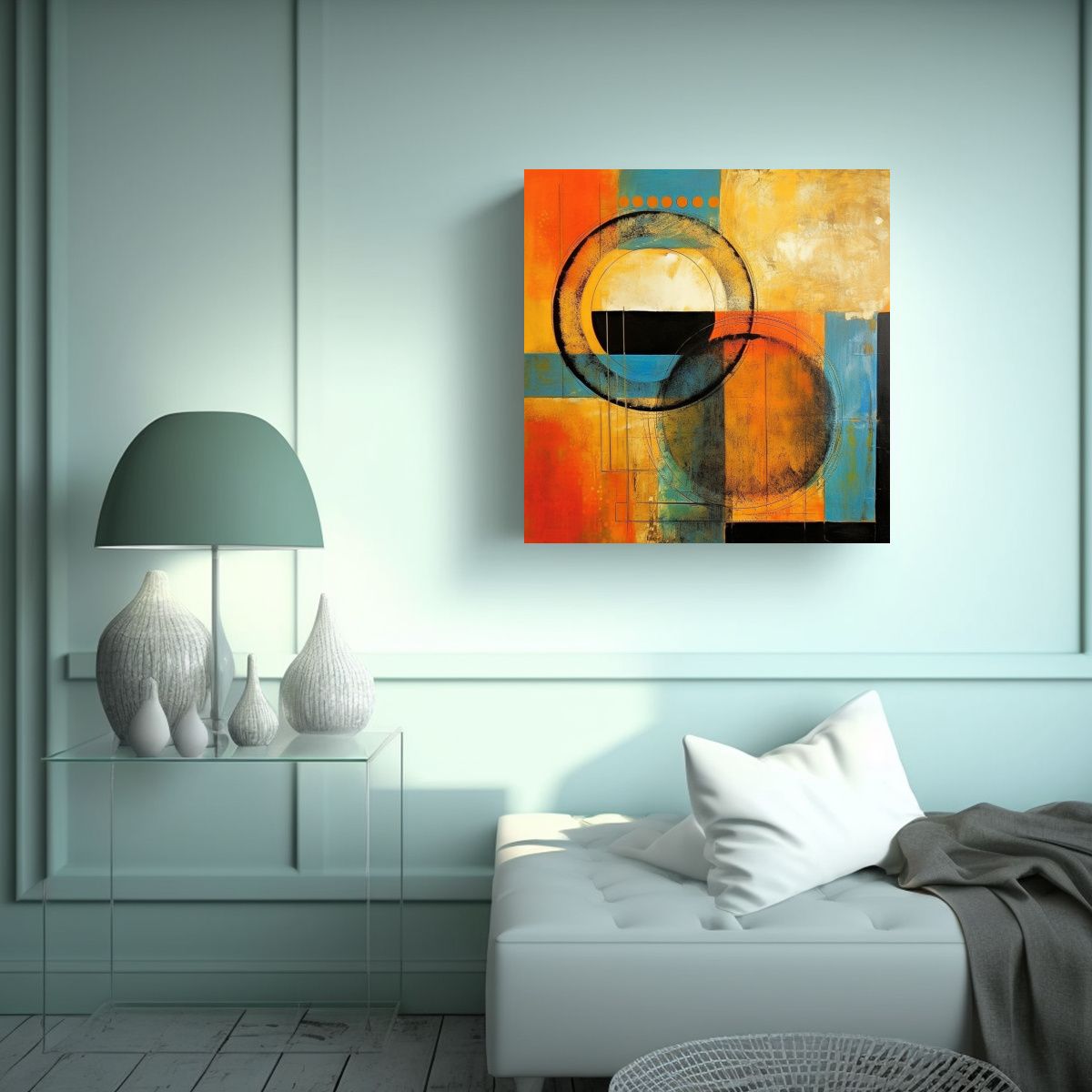 GENERICO - Cuadro Moderno De Líneas Finas Crea Una Obra De 50x50 Cm