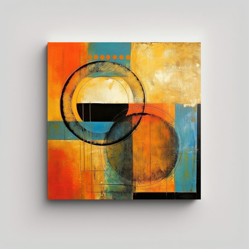 GENERICO - Cuadro Moderno De Líneas Finas Crea Una Obra De 80x80 Cm