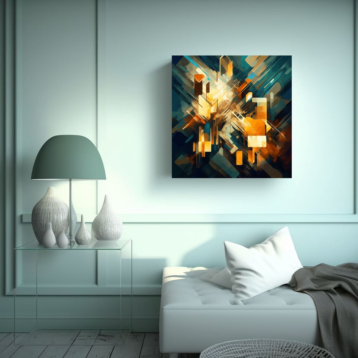GENERICO - Cuadro Decorativo De Geometría Abstracta En 80x80 Cm