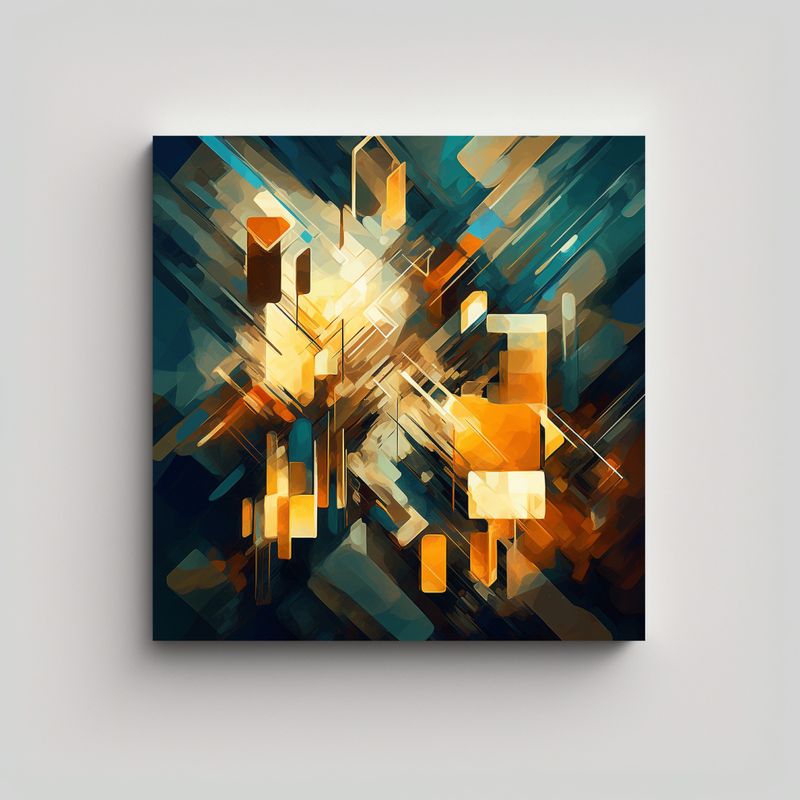 GENERICO - Cuadro Decorativo De Geometría Abstracta En 60x60 Cm