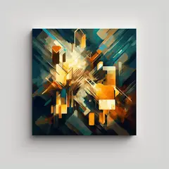 GENERICO - Cuadro Decorativo De Geometría Abstracta En 50x50 Cm.