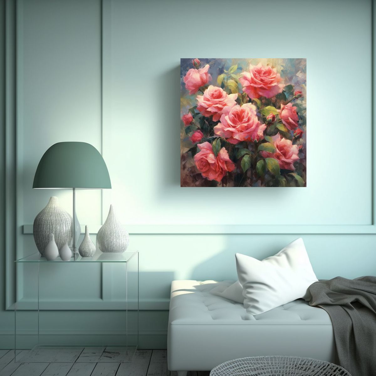 GENERICO - Romance Elegancia Rosa Arte Pared Concepto 70x70 Cm