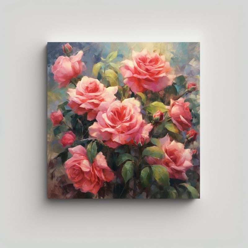 GENERICO - Romance Elegancia Rosa Arte Pared Concepto 80x80 Cm