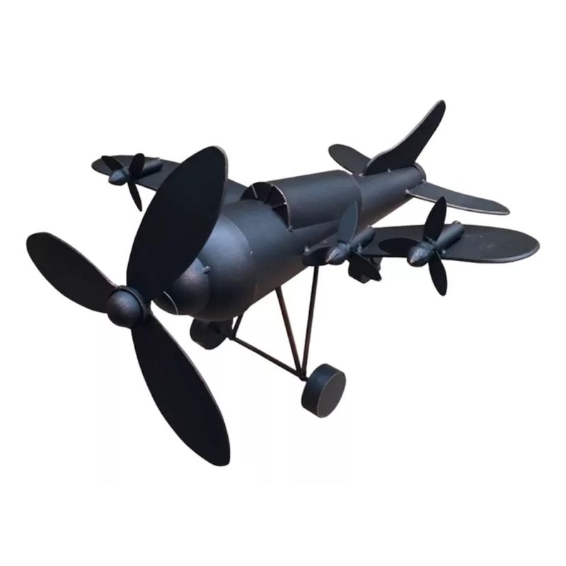 GENERICO - Figura Decorativa Avión De Metal- S61548