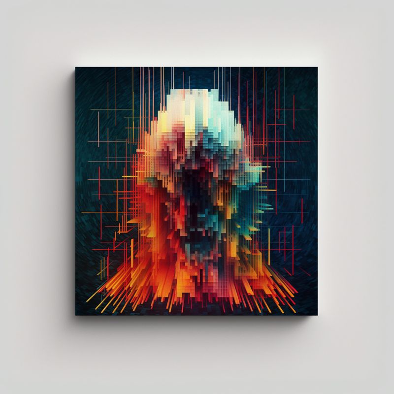 GENERICO - Cuadro Vanguardia Conceptual Arte Algoritmo 90x90 Cm