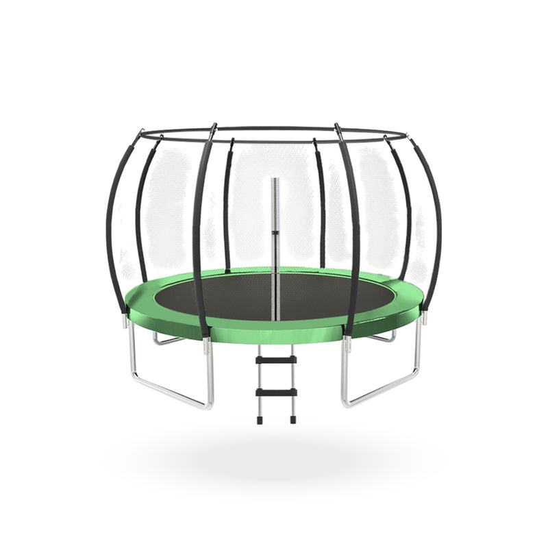 PWRFITNESS - Cama Elastica con malla y Escalera 1.83mt 6Ft Verde