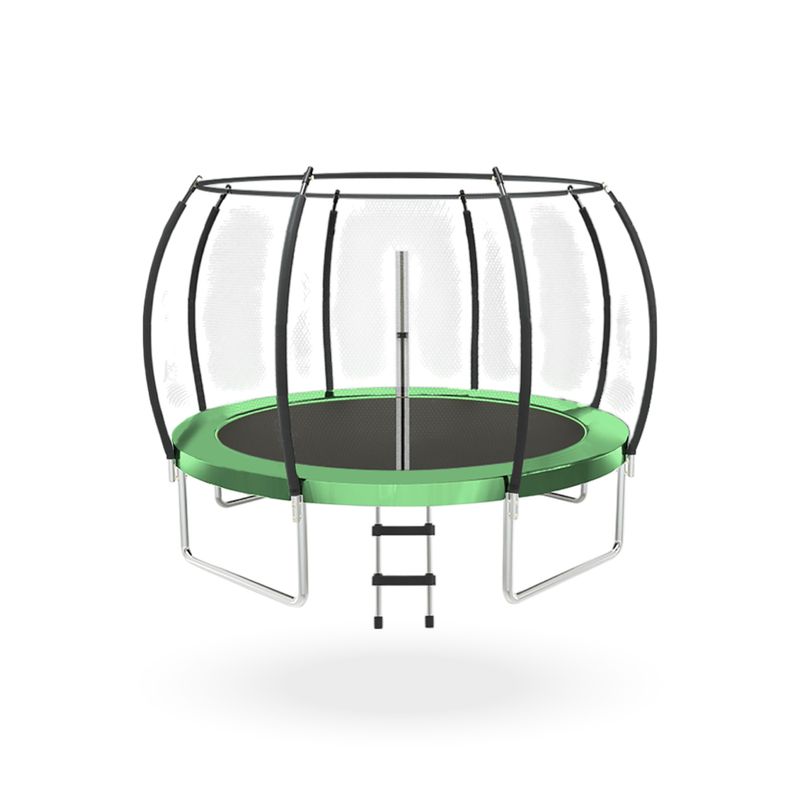 PWRFITNESS - Cama Elastica con malla y Escalera 2.44 mt Verde PWRFitness