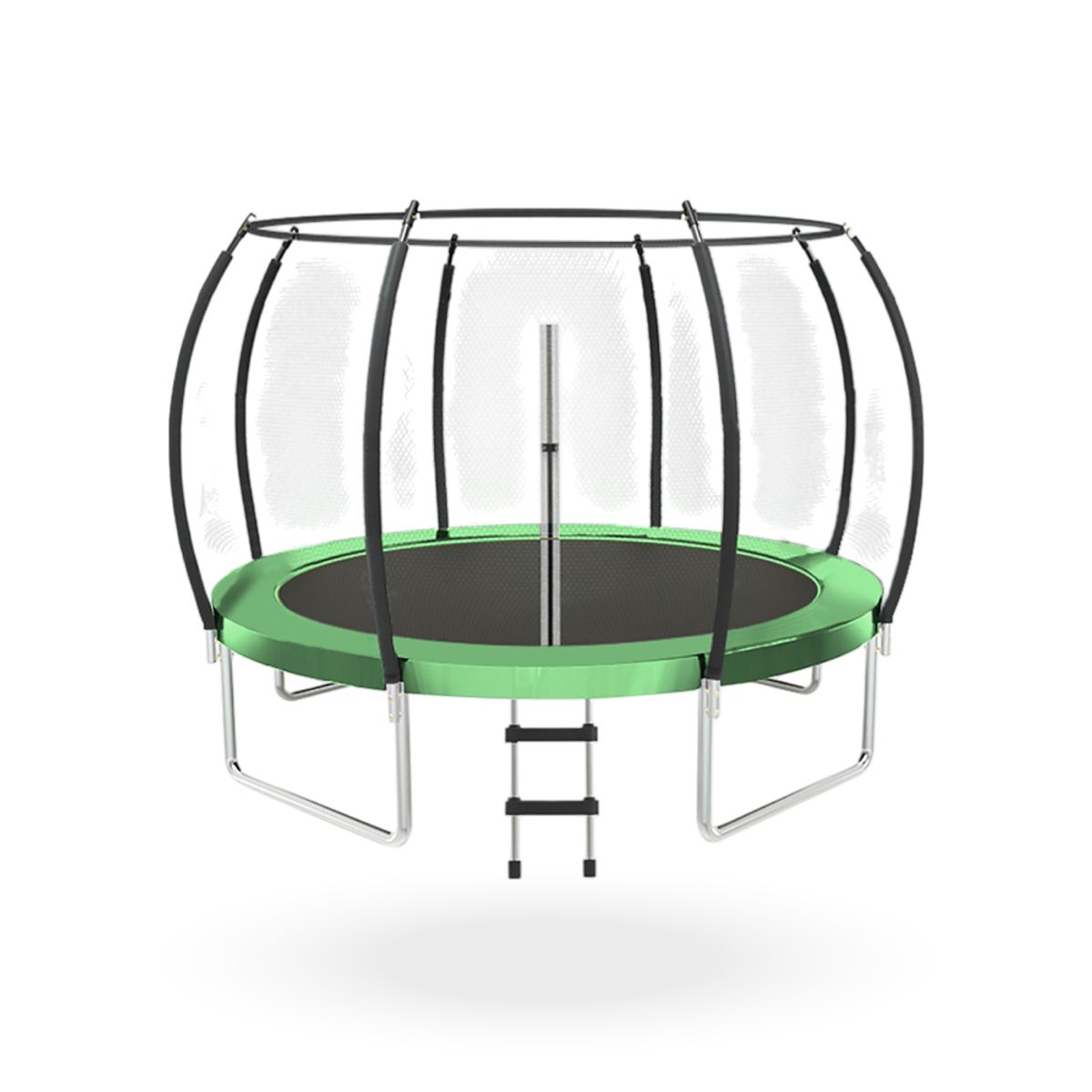 PWRFITNESS - Cama Elastica con malla y Escalera 3.05m Verde PWRFitness