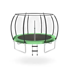 PWRFITNESS - Cama Elastica con malla y Escalera 3.05m Verde