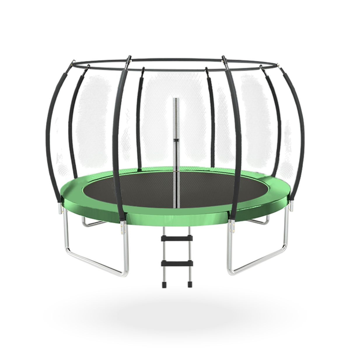 PWRFITNESS - Cama Elastica con malla y Escalera 3.66 mt Verde PWRFitness