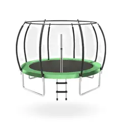 PWRFITNESS - Cama Elastica con malla y Escalera 3.66 mt Verde