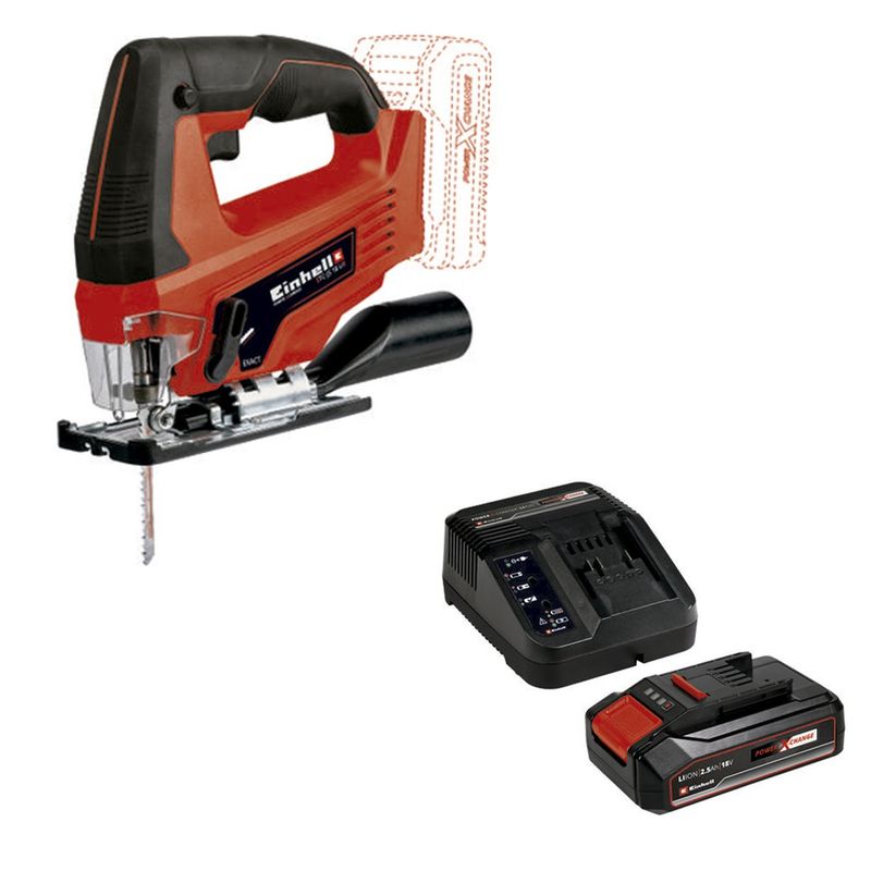 EINHELL - Sierra caladora inalámbrica + Starter kit 2.5ah 18v Einhell