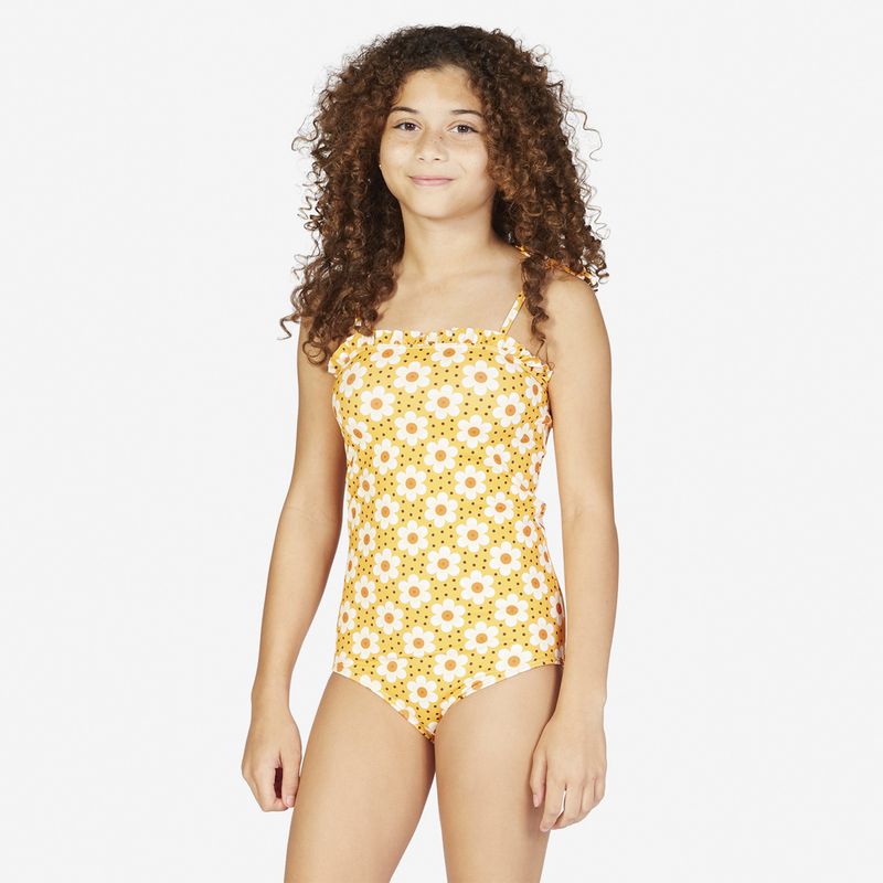 BILLABONG - Traje De Baño Niña Cant Wait 1Pc Mul Amarillo BILLABONG